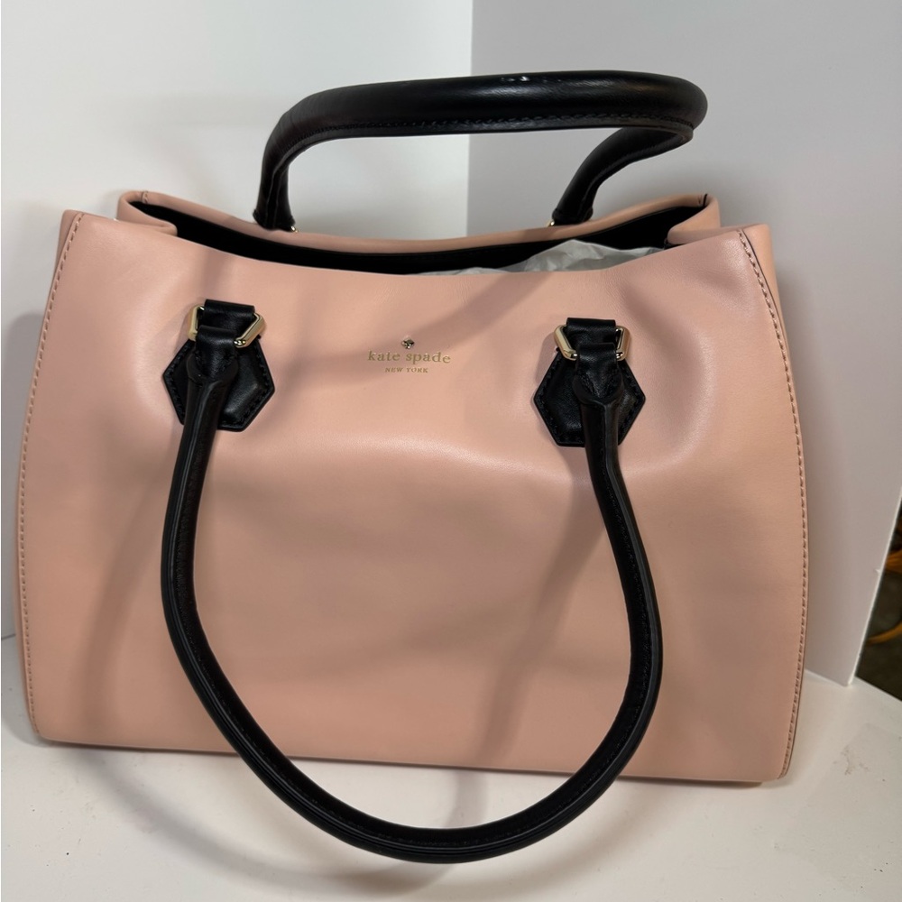 Kate Spade Pink and Black Louise Catherine Street Satchel